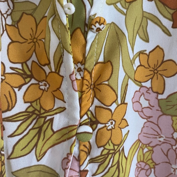 Long Sleeve Boho Top V Neck Button Down Shirt Blouses for woman XL - Picture 8 of 9